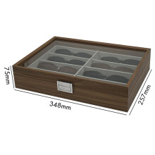 BoîTe de Rangement pour Lunettes de Soleil en Bois de Noyer 8 Emplacements de Rangement pour Lunettes de Soleil Vitrine Organisateur de Lunettes
