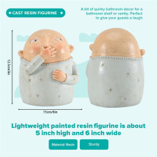 Boy Holding Nose Bathroom Statue, Funny Boys Bathroom Decor Bathroom Shelf Sitters