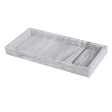 Countertop and Vanity Tray 8X4Inch Silicone Soap Dispenser Tray, Sink Tray for Soap Bottles, Key Trinket Ring Tray White