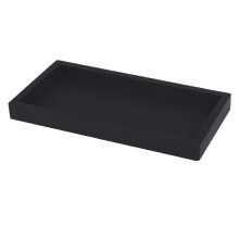 Countertop and Vanity Tray 8X4Inch Silicone Soap Dispenser Tray, Sink Tray for Soap Bottles, Key Trinket Ring Tray Black