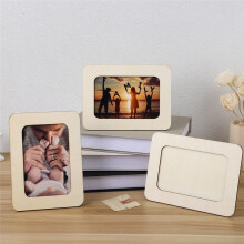 Wooden 6 Inch Picture Frame Blank Handmade Crafts Children Diy Wooden Picture Frame Base Embryo Handmade Album