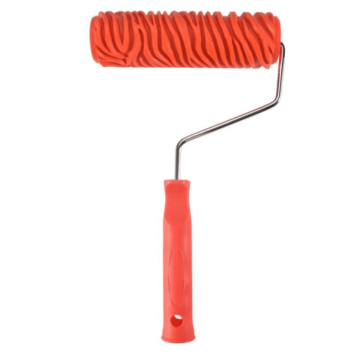 7Inch Embossed  Stripe Painting Roller with Handle for Wall Decoration