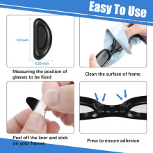 Adhesive Nose Pad 24 Pairs Eyeglass Nose Pads Stick Silicone for Glasses Sunglasses Thin Nose Pads Eyeglasses