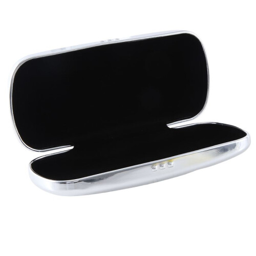 Glasses Case, Aluminum Hard Shell Eyeglasses Case Striped Spectacles Box Black Lining