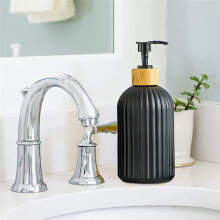 Dispensador de JabóN de Vidrio de 14 Oz con Bandeja de Madera, Juego de 2 Dispensadores de JabóN para Manos y Platos, Cocina, BañO, DecoracióN de