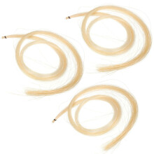 3 Piezas Hank 31-31.5 pulgadas pelo de caballo mongol genuino para violin, viola, violonchelo, arco bajo, Como se muestra