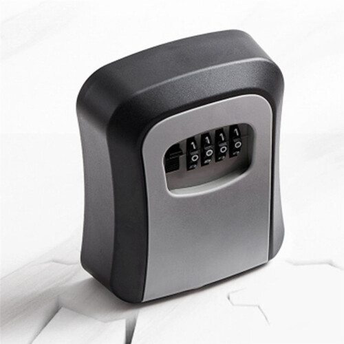 Wall Mount Key Lock Box 4 Digit Password Code Security Lock for Home Office Key Safe Secret Storage Box Organizer 1