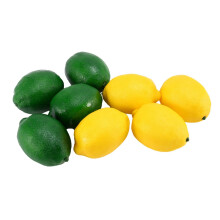 Pacote de 8 LimõEs Artificiais Falsos LimõEs Frutas para Enchimento de Vasos para DecoraçãO de Festas de Cozinha em Casa, Amarelo e Verde