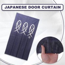 Japanese Noren Doorway Curtain Ancient Character Fish For Home Decoration 33X59Inch