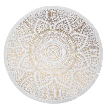 Round Microfiber Mandala Beach Towel Indian Hippie Boho Beach Towel with Tassels Oversized Wrap Blanket Travel