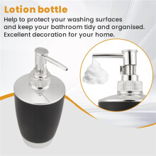 4Pcs/Set Bathroom Suit Set Bathing Accessories Goods Includes Soap Box Cup Toothbrush Holder Soap Dispenser Soap Dish Set Black