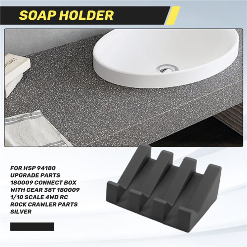 2Pcs Silicone Soap Dish with Drain, Shower/Bathroom Soap Rack, Self Draining Waterfall Soap Tray/Kitchen Keeper(Gray)