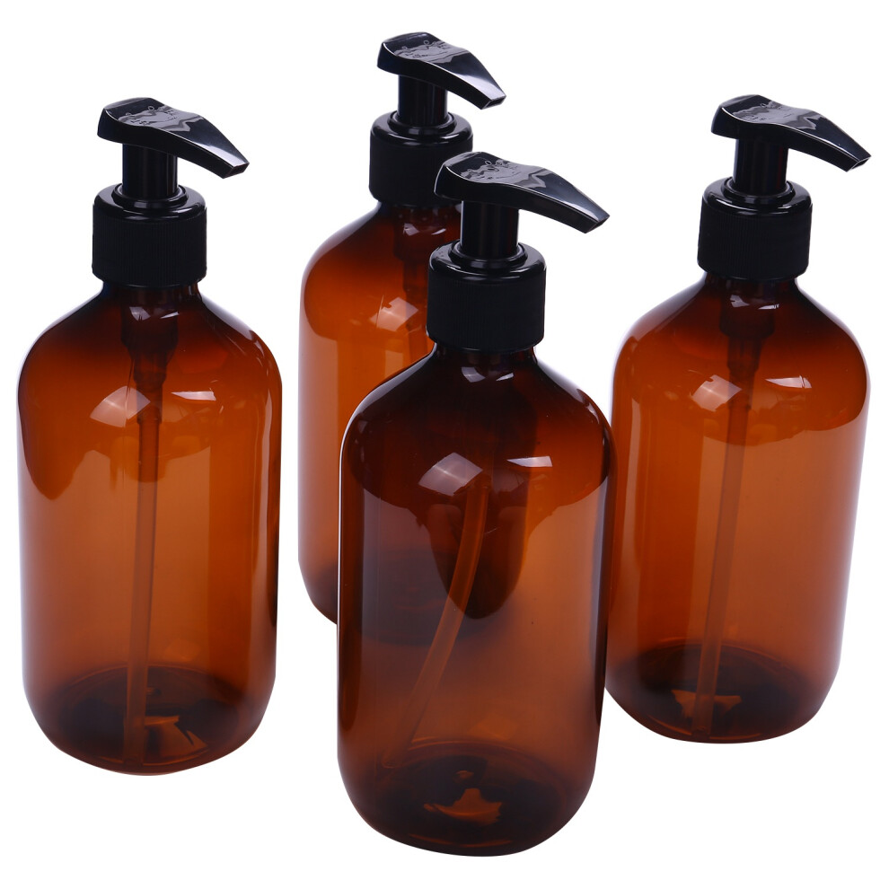 4Pcs New 500Ml Pump Bottle Makeup Bathroom Liquid Shampoo Bottle Travel Dispenser Bottle Container For Soap Shower Gel Semoic