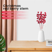 20 Pack 8inch Artificial Christmas Red Berries Stems for Christmas Tree Ornaments,DIY Xmas Wreath,Holiday and Home Decor