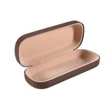 Portable Glasses Case Hard Wooden Grain Spectacle Frame Box Reading Glasses Sunglasses Holder Storage Case-Dark Brown