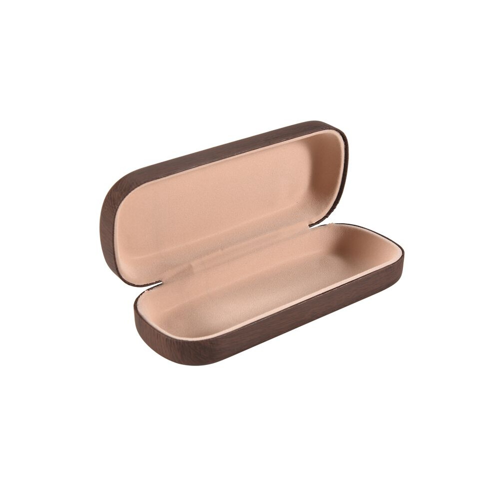 Typecat Portable Glasses Case Hard Wooden Grain Spectacle Frame Box Reading Glasses Sunglasses Holder Storage Case-Dark Brown