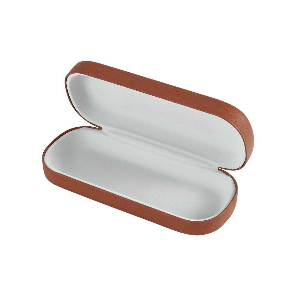 Portable Glasses Case Hard Wooden Grain Spectacle Frame Box Reading Glasses Sunglasses Holder Storage Case-Tea Brown