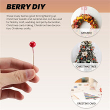 200 Pcs Holly Berries Artificial Berries for Christmas Wreath Decorations Wreath Making Supplies Party Decoration