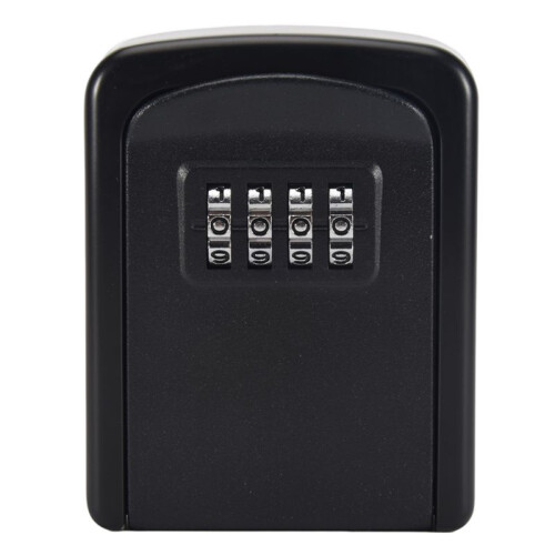 Key Lock Box Wall Mounted 4 Digit Combination Lock Box for House Key  Security Key Storage Lock Box Black