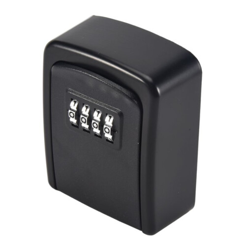 Key Lock Box Wall Mounted 4 Digit Combination Lock Box for House Key  Security Key Storage Lock Box Black 2
