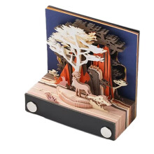 3D Paper Carving Art Calendar - Office Desktop Ornament, Birthday Gift, Stress Relief,See the Deer in the Deep Forest