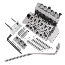 Sistema de Vibrato para Puente de Doble Vibrador para Guitarra Eléctrica Puente de Doble Vibrador con Placa de Cuerdas y Doble Vibrador Plateado