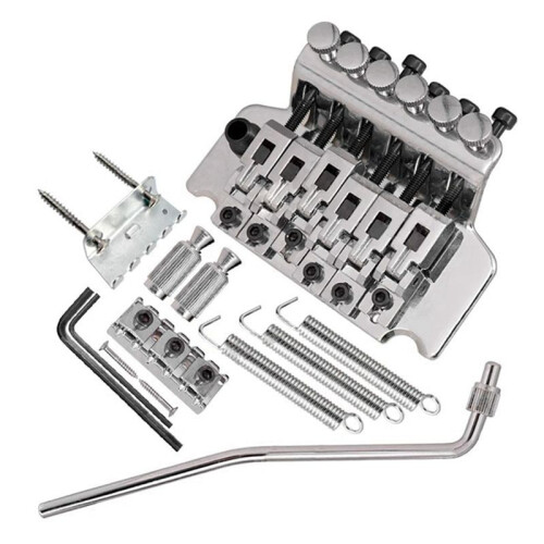 Elektrisk Gitarr Twin-Vibrator Bridge Vibrato System Guitar Twin-Vibrator Twin-Vibrator String-Plate Bridge Silver
