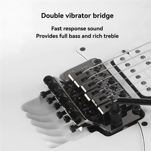 Elektrisk Gitarr Twin-Vibrator Bridge Vibrato System Guitar Twin-Vibrator Twin-Vibrator String-Plate Bridge Silver 2