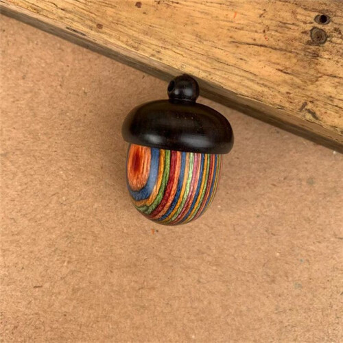 Unscrewable Pine Cone Hazelnut DIY Accessories Pendant Keychain Storage Small Box Red Model 1
