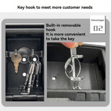 4-Cijferige Combinatie Sleutelkast aan de Muur, Sleutelkast Organizer, Aluminiumlegering Sleutelopslag, Veiligheidsslot voor Buiten