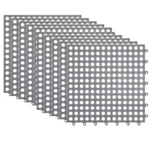 Non-Slip Floor Tiles - Soft Splicing Shower Mat for Bathroom, Deck, Pool, Patio, and Outdoor Drain Cushion Mat Gray