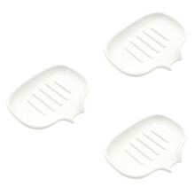 Self Draining Soap Dish, Quick Drain, Bathroom Soap Dish Silicone Soap Tray for Kitchen White
