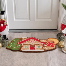 Christmas Gingerbread House Area Cartoon Floor Mats Bathroom Anti-Slip Mats Porch Mats B