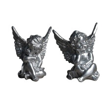 2 Peças Pequenas Estatuetas de Anjo Resina Querubins Artesanato Oração Pacífica Escultura Ornamentos de Mesa Flor Menina Anjo Estátuas