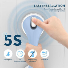1-Pack Shower Grab Bar, Suction Cup Bathtub Grab Bar, Waterproof Without Drilling, Removable Shower Grab Bar