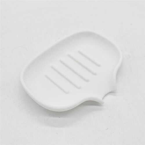 Self Draining Soap Dish, Quick Drain, Bathroom Soap Dish Silicone Soap Tray for Kitchen White 1