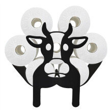 Cow Toilet Paper Holder Stand for Extra 8 Rolls, Funny Decorative Free Standing Toilet Paper Storage, Farmhouse Bathroom