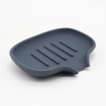 Self Draining Soap Dish, Quick Drain, Bathroom Soap Dish Silicone Soap Tray for Kitchen Light Gray