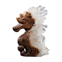 Estatua de Caballito de Mar Shi Yingcluster: Piedra de Cristal, Estatua de Animal Pequeño, Decoración del Hogar, Regalo de Cumpleaños Ideal.