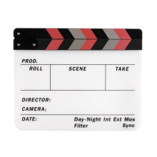 ClapperBoard Acrylic Movie Action Clap-Stick Director Film Clapboard, Ideal for Film, TV, and Video Productions White