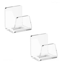 Clear Acrylic Kitchen Sink Sponge Holders 2PCS for Sponges, Dishcloths & More - Sleek Modern No-Drill Design