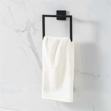 Stainless Steel Square Towel Ring Bathroom Rack Towel Rack Hook Bathroom Hardware Storage Accessories 16x13mm Black