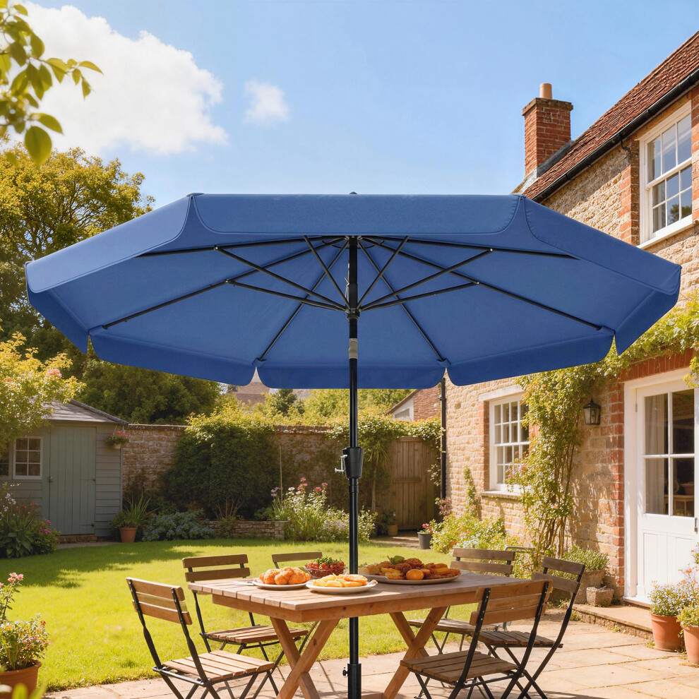 Outsunny 3 M Garden Parasol With Tilt & Crank, Upf30+ Outdoor Table Umbrella