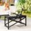 Outsunny Outsunny Outdoor Coffee Table, PE Rattan Side Table w/ Plastic Board, Black 1