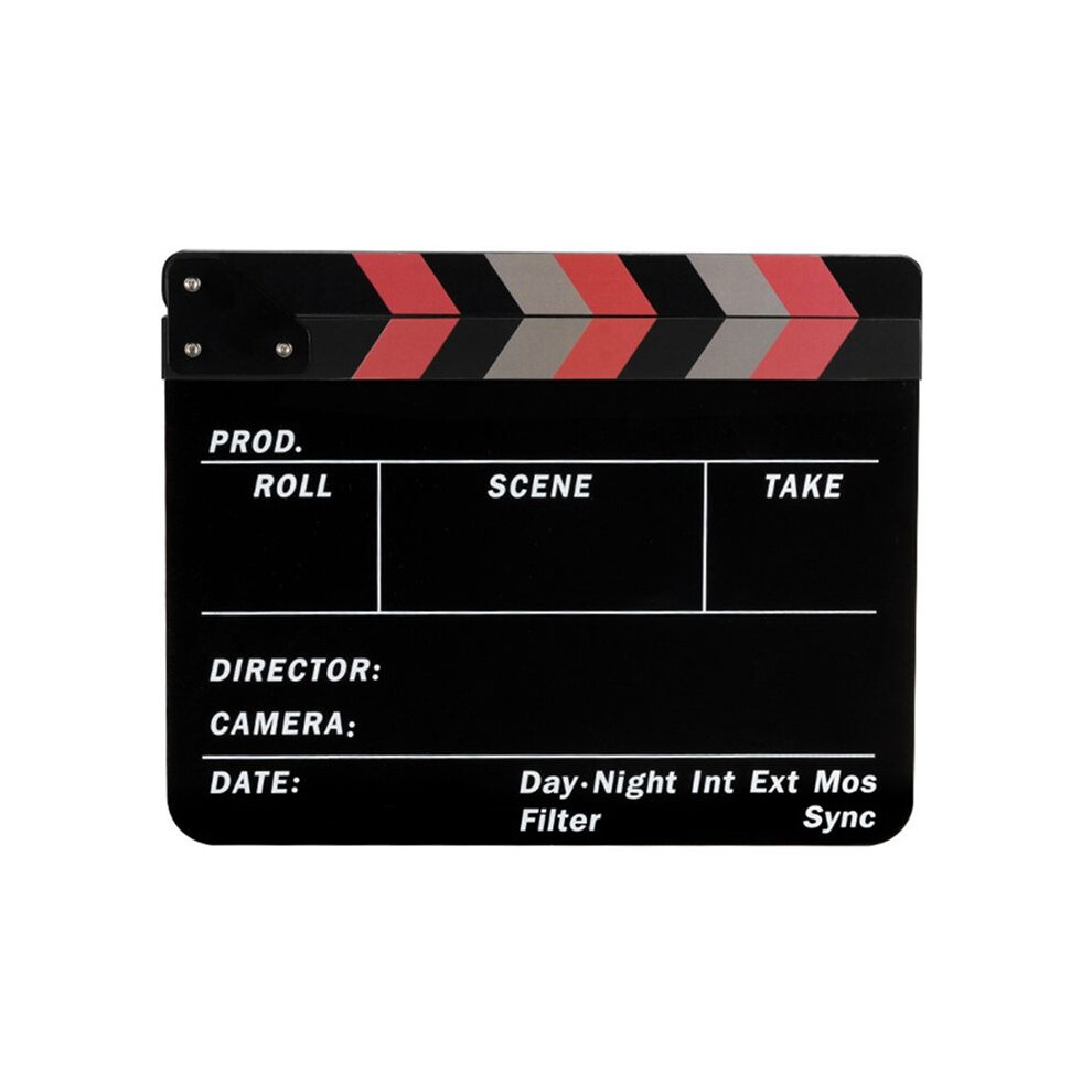 Exogio Black Clapperboard Acrylic Movie Action Clap-Stick Director Film Clapboard, Ideal For Film, Tv, And Video Productions