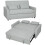 Homcom HOMCOM 2 Seater Sofa Bed, Convertible Pull Out Bed Settee, Light Grey 2