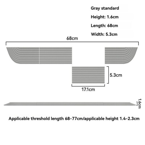 Floor Sweeper Threshold Bars for Threshold Length 68-77cm/Height 1.4-2.3cm Applied to Most Sweeping Robots D 1