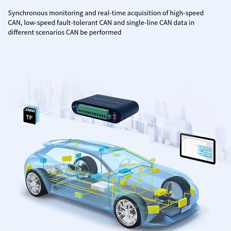 Offline Production CAN Bus Data Logger Offline Recording Off- Playback Relay Battery ...