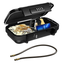 Portable Safe Box for Travel, Combination Security Case LockBox with Code, Waterproof Anti-Theft Travel Safe Box B