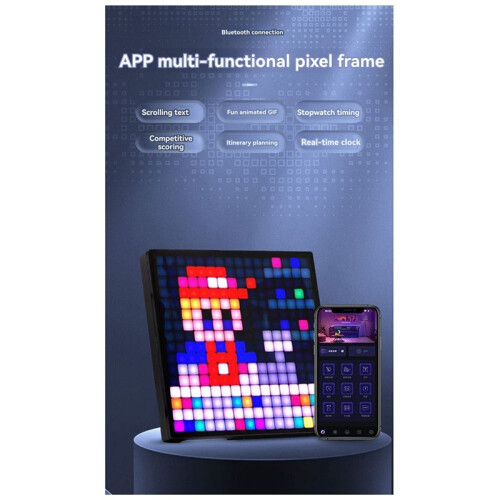 LED 32x32 Pixel Display Nightlight  APP Control Programmable Screen DIY Text Animation Photo Frame Night Light Gift 1